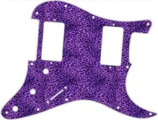 Pickguard Stratocaster Graphical Custom fit Fender HH 11 Hole Leopard Print Prpl