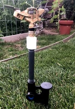 TOUGHEST MADE IN THE USA SPRINKLER SPIKE W/ TOP QUALITY BRASS IMPACT SPRINKLER