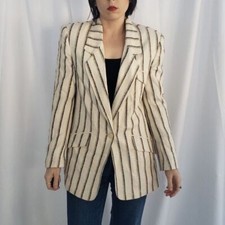 80s/90s Christian Dior Rayon and Silk Striped Blazer