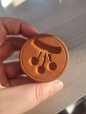 Vintage Terracotta Ceramic Potter Cherry Fruit Cookie Biscuit Butter Press Mould