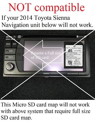 2014 2015 2016 Toyota Sienna Van GPS Navigation Micro SD Card U.S