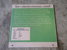 Used 12"x12" Plastic/Laminar Museum Info Placard for BMP-1 APC