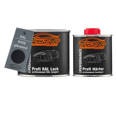 RAL 9005 Tiefschwarz 2K Autolack glänzend 0,75 Liter 750 ml Dose inkl. Härter