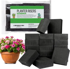 IMPRESA 40 Pack Pot Risers for Outdoor Planters, 3/4 Inch Planter Elevator, Invi