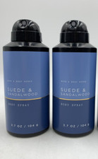Bath  Body Works Men's Collection Suede  Sandalwood Body Spray S/2 911V