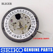 Original Japan 24 JEWELS Mechanical NH35A Watch Movement White Date 4 o'clock