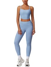 Workout Sets for Women 2 Piece High Waisted Seamless Butt Lifting Leggings Gy...