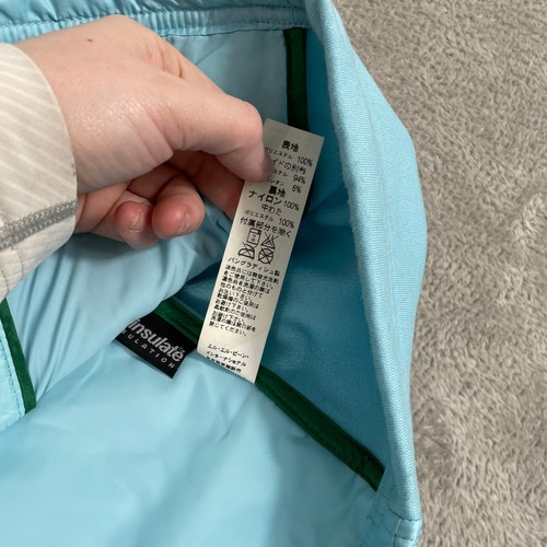 LL Bean Quilted Vest Womens Large Blue Thinsulate Fleece Side Panels Full Zip - Bild 6 von 10