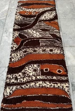 2x6 ft Vintage Swedish Scandinavian Soft Mid Century Rya Shaggy Rug Wall Hanging