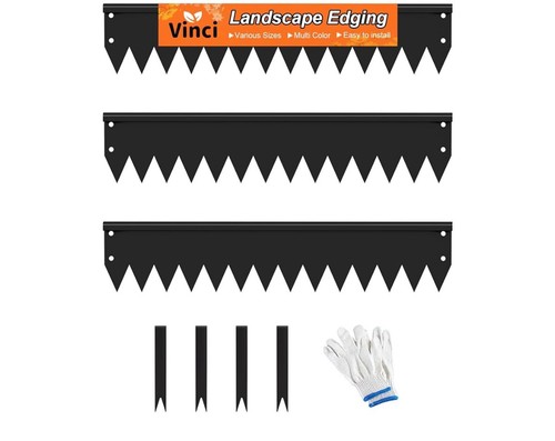 Vinci Landscape Edging Border, 40" L x 6" H 3Pack 10FT Total Black Steel Garden