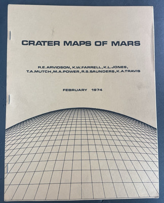 Crater Maps of Mars ~ 1974 Vintage NASA-Era Report ~ Brown Univ. Space Study
