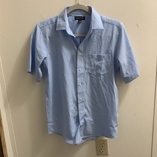 Nautica boys shirt Blue L 14/16 Pit to pit 18 Length 26.5 Short sleeve pocket