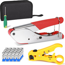 Coax Cable Crimper Tool Kit 20PCS F-Connectors RG6 RG59 TV Internet