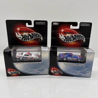 LOT OF 2 HOT WHEELS 100% SNAKE & MONGOOSE BARRACUDA AND DUSTER CASE FRESH NICE!