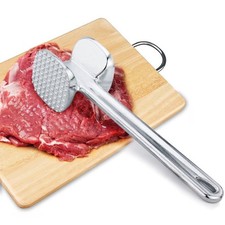 QD GBSELL Stainless Steel Meat Mallet Tenderizer, Silver, 3-Piece