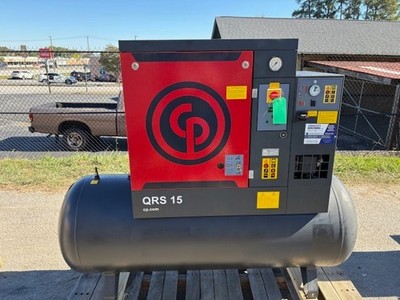 USED 15-hp CHICAGO PNEUMATIC QRS-15 ROTARY AIR COMPRESSOR
