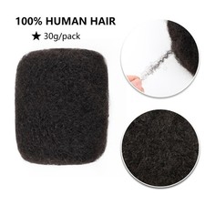 100 Human Hair Kinky Curly Afro Bulk For Dreadlock Extensions - Natural 1B