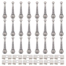 Bolo Tie Findings Kit: 36Pcs Antique Silver Tips, End Caps Slide Clasps