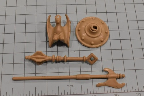 He Man MOTU Vintage Castle Grayskull  Tan Weapons Lot Elevator Bird