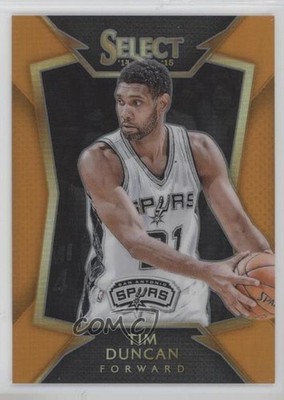 2014-15 Panini Select Concourse Orange Prizm 36/60 Tim Duncan #13 HOF 5ir