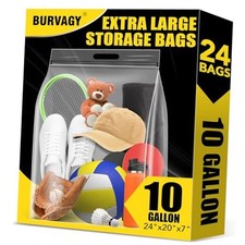 24 Pack Extra Large Plastic Storage Bags 10 Gallons 24Pack 10Gallons 