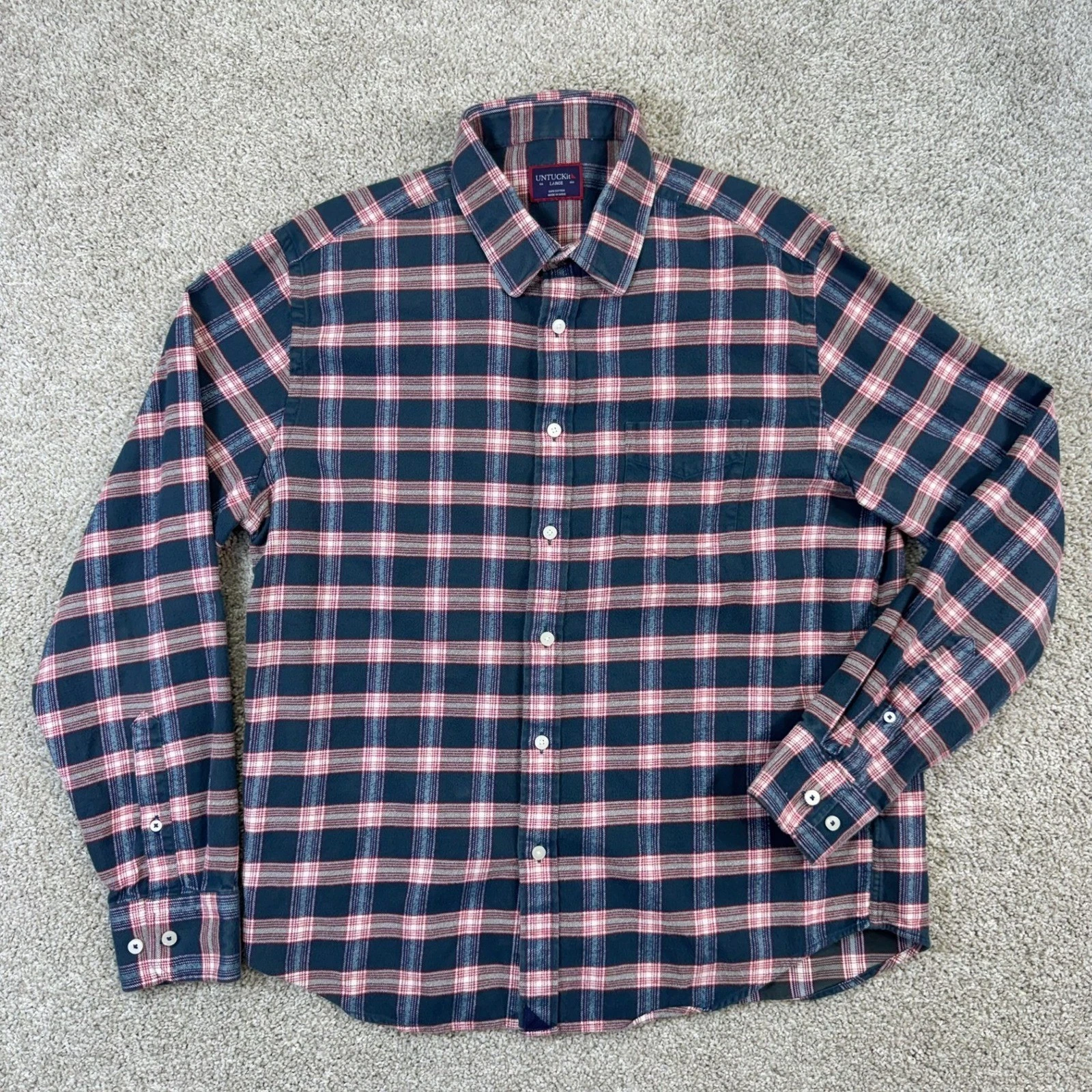 UNTUCKit Capranera Shirt Mens Large Green Red Plaid Cotton Long Sleeve Button Up
Opens in a new wind
