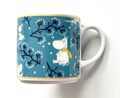 Japan Yamaka Shoten Moomin & Friends Christmas Night 350 ml blau Porzellan Becher