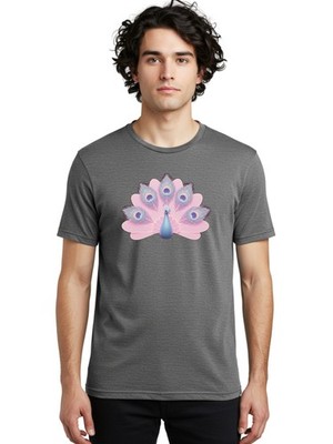 Peacock-3 Mens Graphic Tee, 100% Cotton, Casual Summer Wear