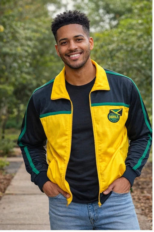 Jamaica Track Jacket Mens Full Zip Soccer Jacket Rasta Reggae Athletic Coat
Opens in a new window or