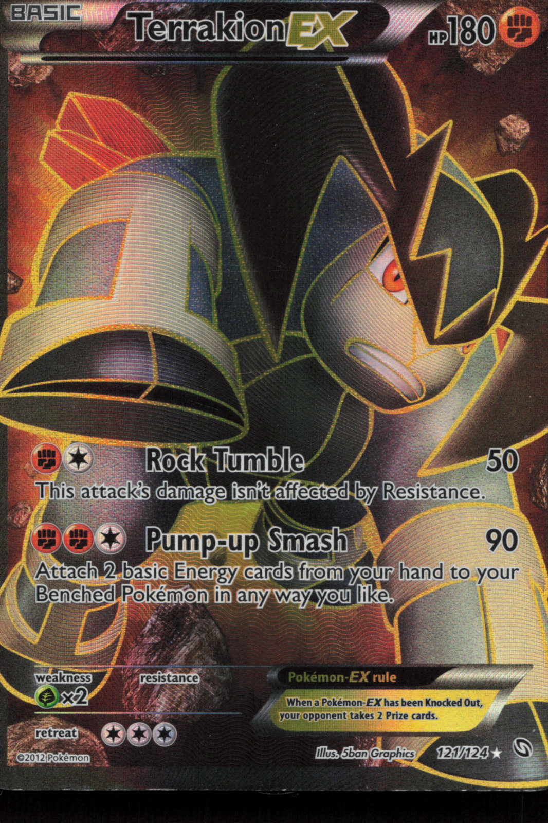 PL Terrakion EX (121 Full Art) 121/124 Dragons Exalted Holo