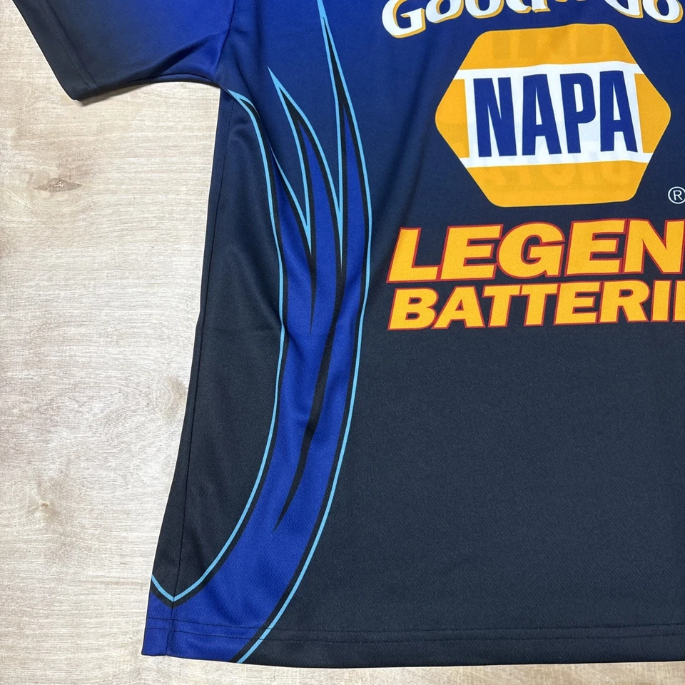 NAPA Auto John Lombardo Jr Pro Series Pit Image Crew Shirt Mens 2X Made In USA - Image 2 of 4