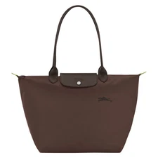 LONGCHAMP Le Pliage Green L Tote bag Mocha - Recycled canvas New
