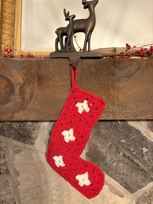 Granny Squares Crochet Christmas Stockings (Lot Of 3) Handmade Vintage