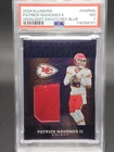 PATRICK MAHOMES II 2024 ILLUSIONS HIGHLIGHT SWATCHES BLUE RELIC PSA 7 Q7035