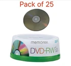 25 x Memorex Blank DVD-RW discs 4x 4.7GB 120 mins Rewritable Spindle