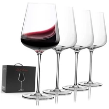 Red Wine Glasses Set of 4, Crystal Hand Blown White Wine Glass with Stem-17 