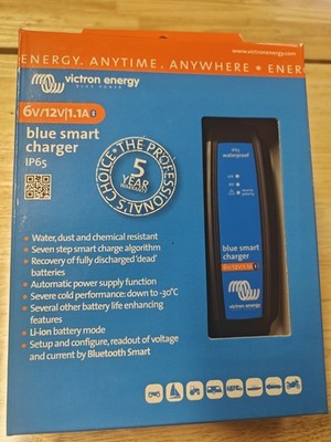 Victron BPC120134124 Blue Smart IP65 Battery Charger 6V/12V-1.1 120V NEMA 1-15