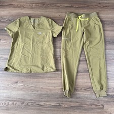 Figs Womens Scrub Set Small Catarina Top XS Zamora Joggers Martini Olive Green
