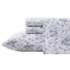 Laura Ashley King Cotton Sateen Bed Linen Set Elegant Floral Design