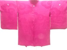 24635# JAPANESE KIMONO / ANTIQUE HAORI / SILK / WOVEN CLOUD
