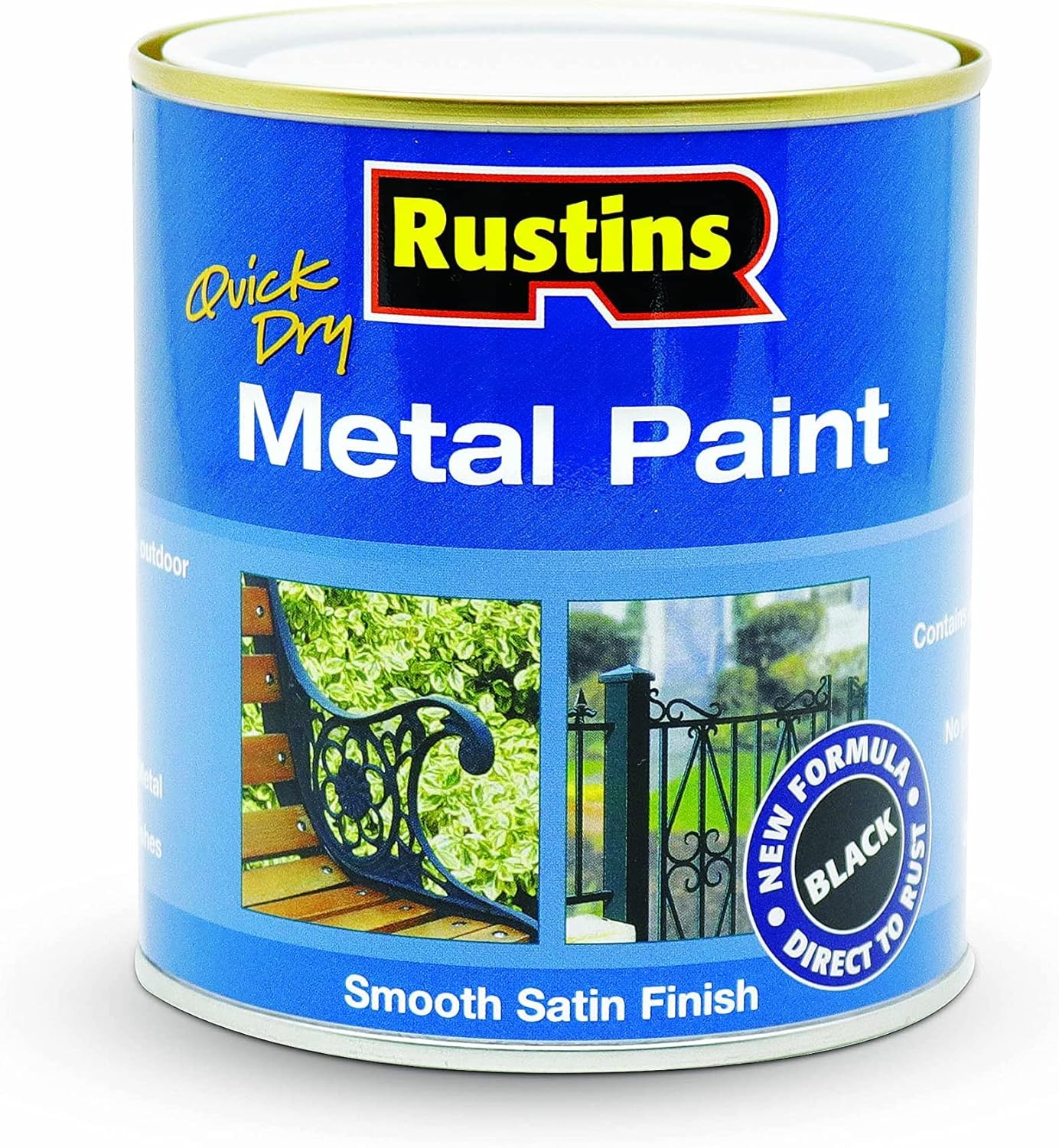 RUSTINS MPBK500 Metal Paint, Black, 500 ml