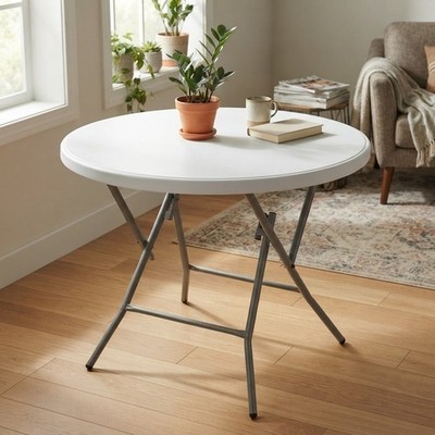 Schwerlast 32 Zoll runder Tisch mit einzigartigem Schloss - ideal für Picknicks & Partys