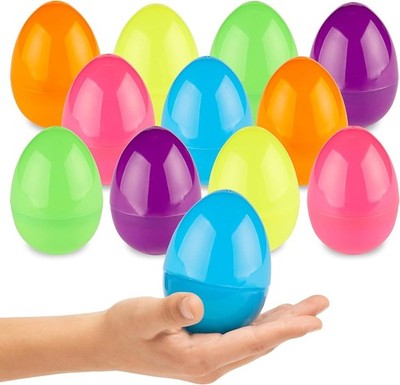 3.5  Unfilled Easter Eggs, 12 pcs Empty Plastic Eggs Fillable with Candy, Pre...