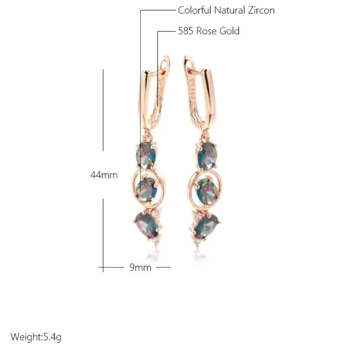 Luxus Ohrringe Ohrhänger 585er Rolled Roségold Walzgold mit funkelnden Zirkonia - Bild 2 von 4