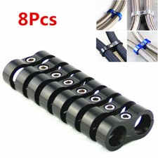 8Pcs Universal AN-10 Black 19mm I.D Braided Rubber Internal Hose Separator Clamp