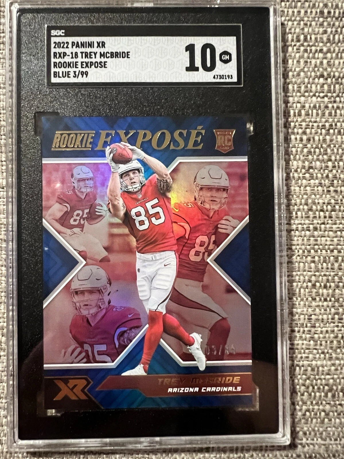 Trey McBride Panini XR Rookie Expose #RXP18 Orange