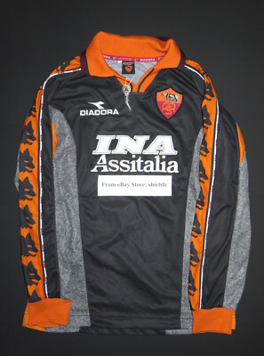 1998-1999 Diadora AS Roma Long Sleeve Third Alternate Jersey Shirt