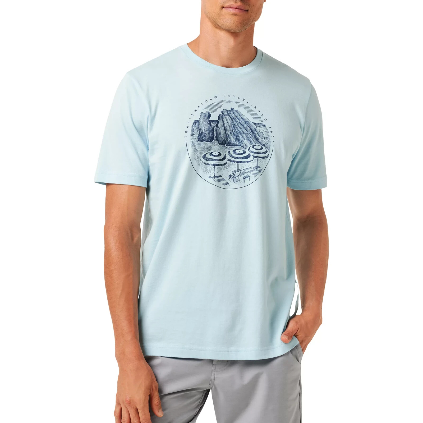 Мужская футболка для гольфа TravisMathew с графикой для международных путешествий A40078