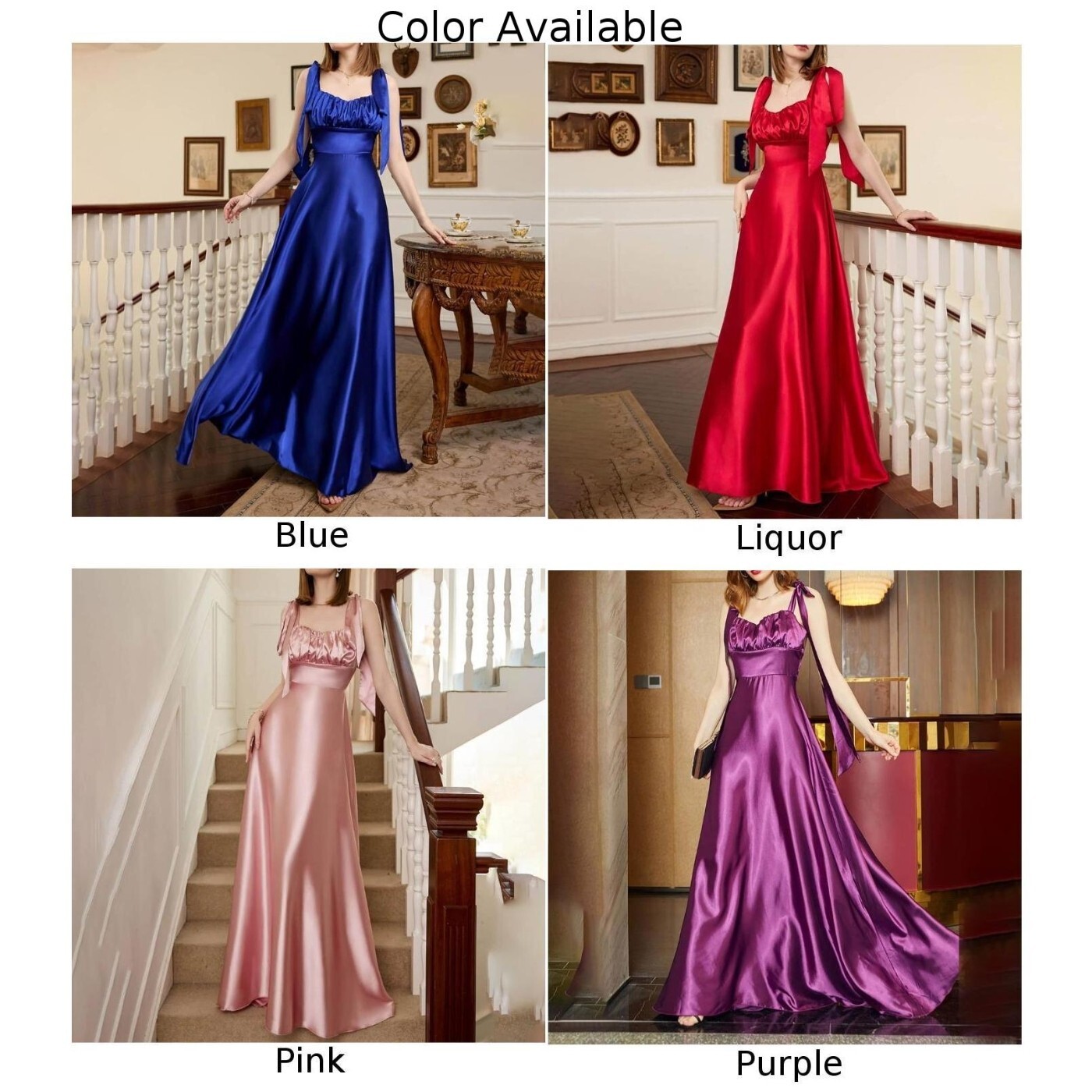 Elegant Sweetheart Satin Prom Dress Women's Full Length Ball Gown