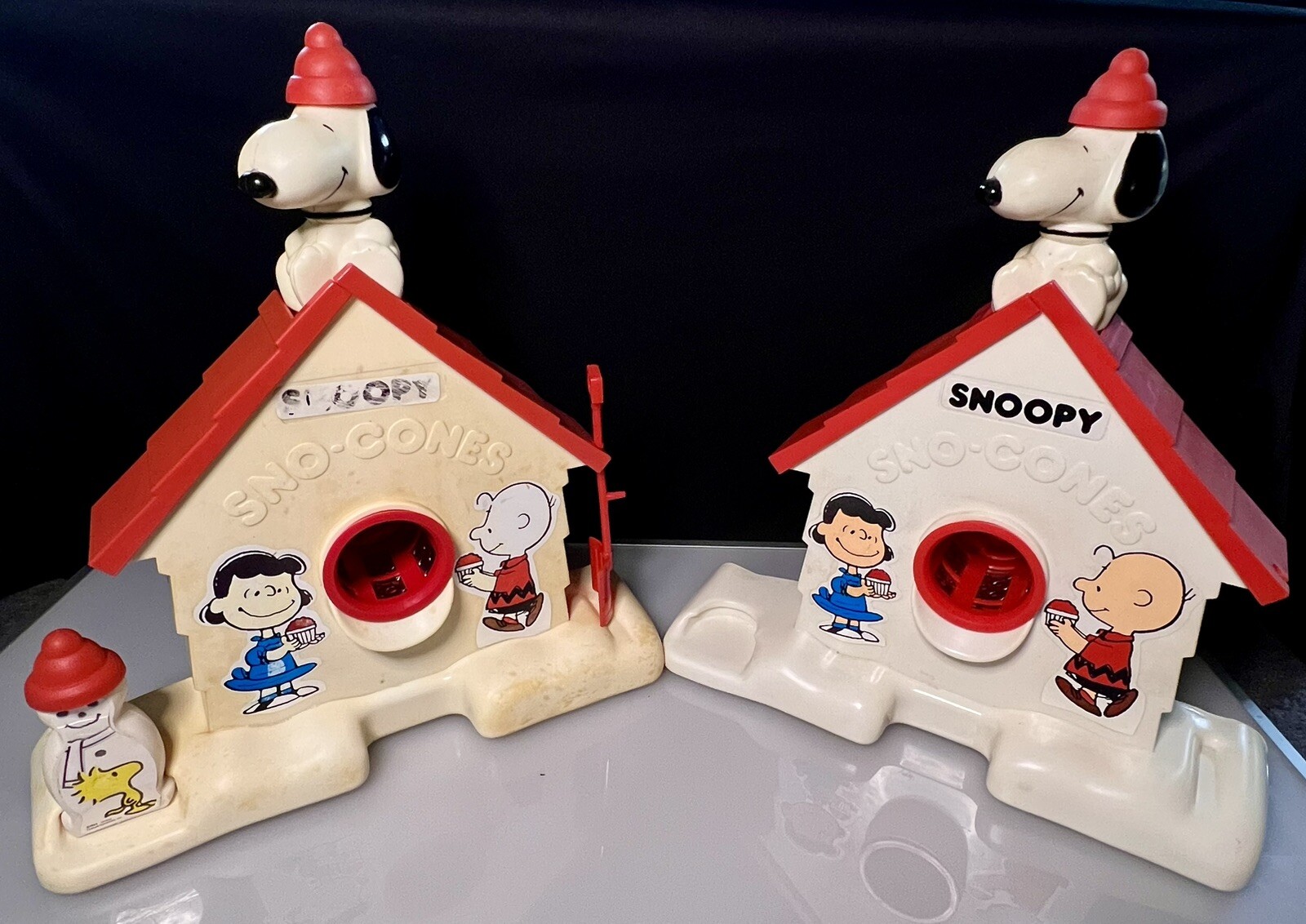 2-Snoopy SNO-Cone Machine, Snow Cone Shaved Ice Maker Ice Shaver, Snoopy House